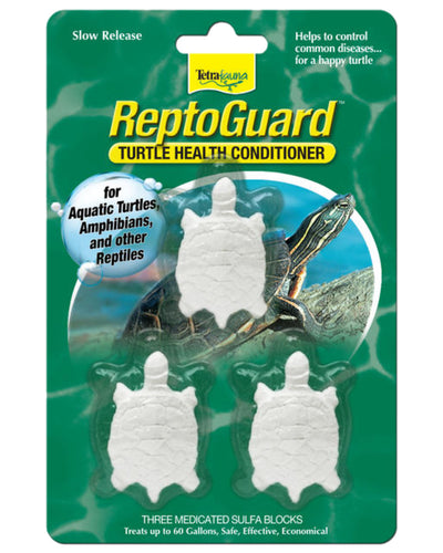 TetraFauna ReptoGuard 3 Count pack of medicated sulfa blocks for aquatic turtle tanks, treats up to 60 gallons