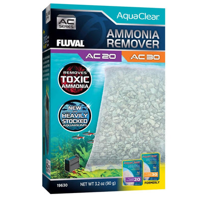 Fluval AquaClear Ammonia Remover AC20/30 filter insert box, natural zeolite media that removes toxic ammonia in new and heavily stocked freshwater aquariums