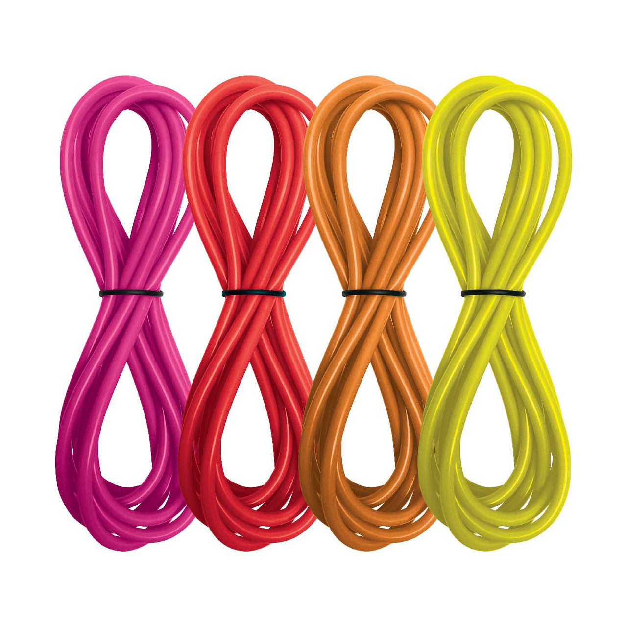 Red Sea ReefDose 4-Color Tubing set with pink red orange and yellow silicone tubes