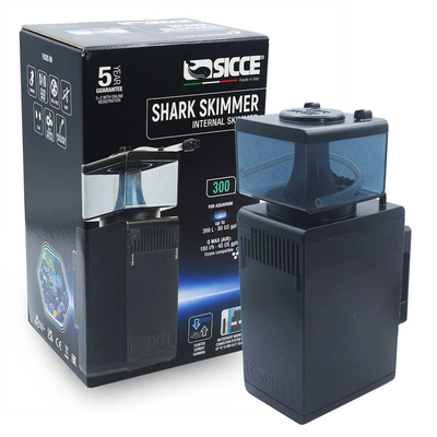Sicce Shark Skimmer 300 internal protein skimmer with retail box, front view