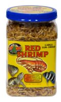 Zoo Med Jumbo Red Shrimp 2.5 oz jar, sun dried whole shrimp for aquatic turtles, big fish, and inverts