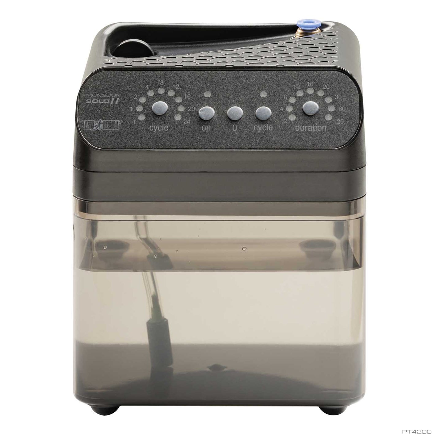 Exo Terra Monsoon Solo II misting system unit showing programmable controls and water reservoir