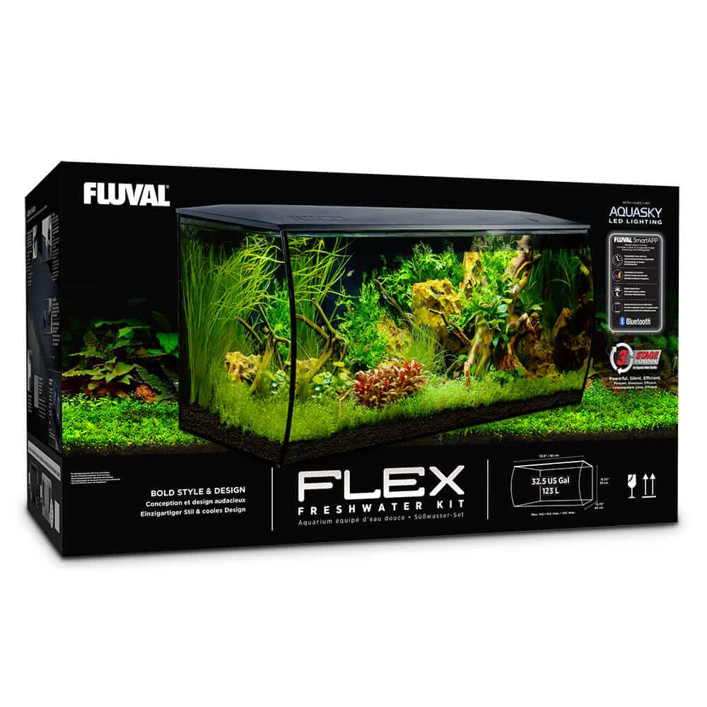Fluval Flex 32.5 Freshwater Aquarium Kit retail box, 123 L planted aquarium