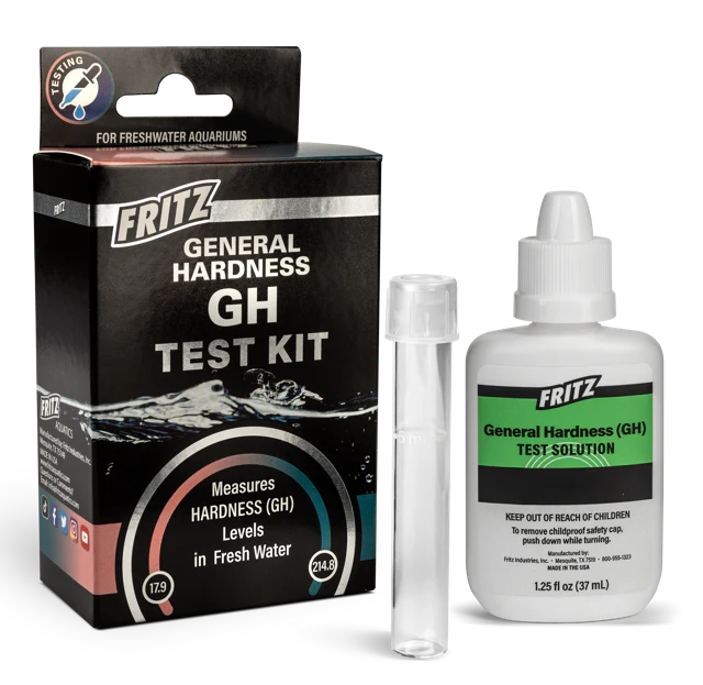 Fritz General Hardness (GH) Test Kit - liquid drop-titration GH test for freshwater aquariums
