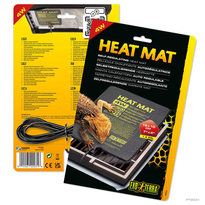 Exo Terra PTC Heat Mat 4 watt packaging, self-regulating reptile terrarium heat pad