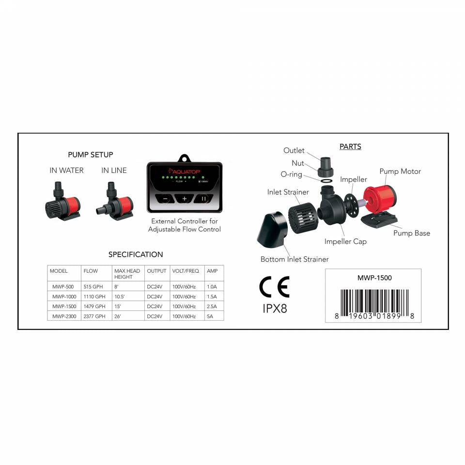 Aquatop MaxFlow MWP DC Water Pump