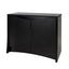 Fluval Flex 32.5 aquarium stand, black cabinet with curved front doors, angled view