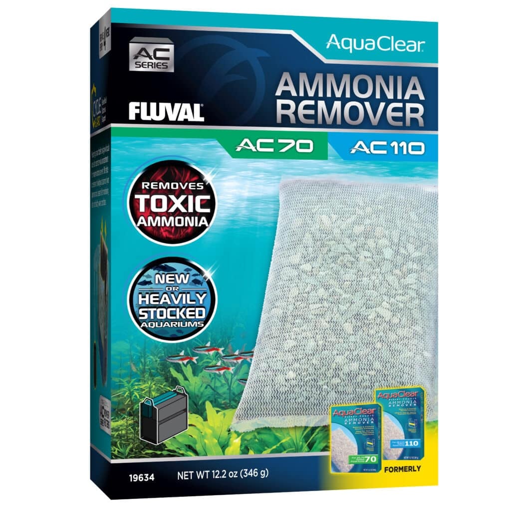Fluval AquaClear Ammonia Remover AC70/110 filter insert box, zeolite media that removes toxic ammonia in freshwater AquaClear 70 and 110 filters