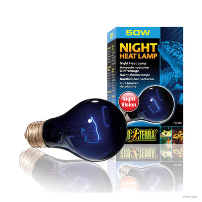 Exo Terra Night Heat Lamp 50W blue moonlight reptile bulb, retail packaging
