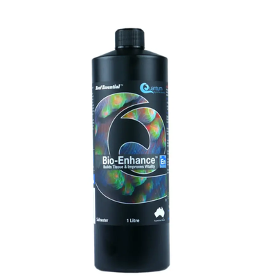 Quantum Bio-Enhance coral nutrition supplement, 1 litre bottle front label