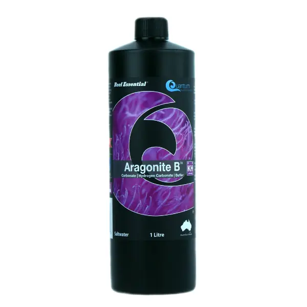 Quantum Aragonite B Alkalinity reef supplement, 1 litre bottle front label