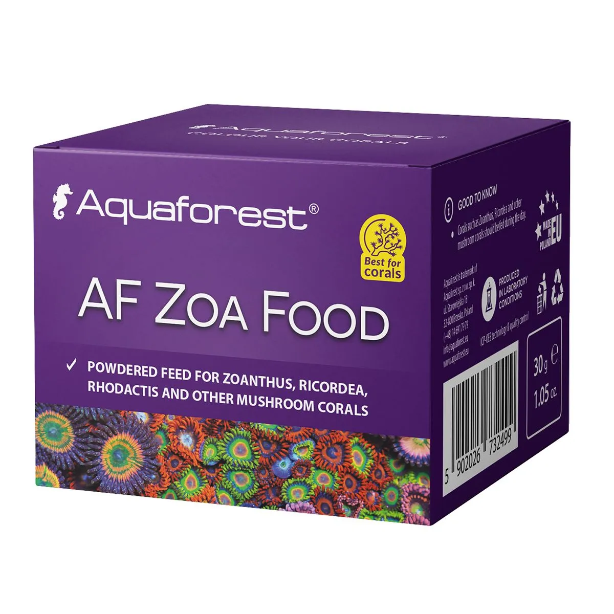 Aquaforest AF Zoa Food 30g powdered coral food box for zoanthids and mushroom corals
