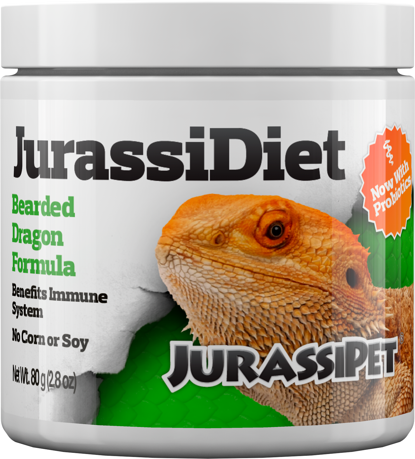 JurassiPet JurassiDiet Bearded Dragon with Probiotics 80 g jar, pellet food for bearded dragons