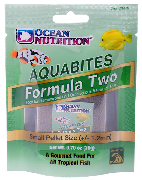 Ocean Nutrition Aqua Bites Formula Two 1.2mm pellet - saltwater herbivore/omnivore marine fish food