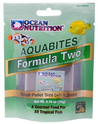 Ocean Nutrition Aqua Bites Formula Two 1.2mm pellet - saltwater herbivore/omnivore marine fish food