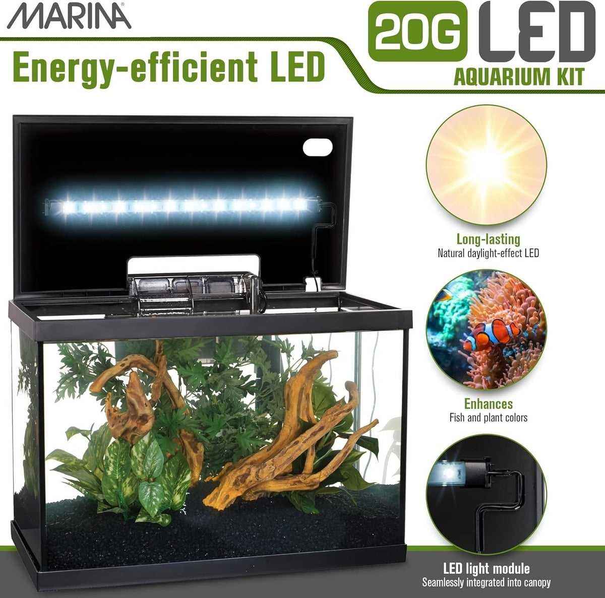 Marina 20G LED lighting panel: long-lasting daylight-effect LED module integrated into the canopy