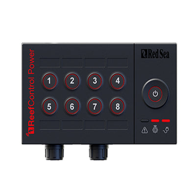 Red Sea ReefControl Power 8 Control Panel with eight backlit numbered pushbuttons and a master power button