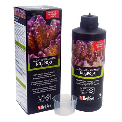 Red Sea NO3:PO4-X NOPOX 1000mL bottle and box - saltwater reef nitrate and phosphate reducer