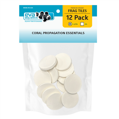 Eva Aquatics 1.5 inch round white ceramic coral frag tiles, 12 pack