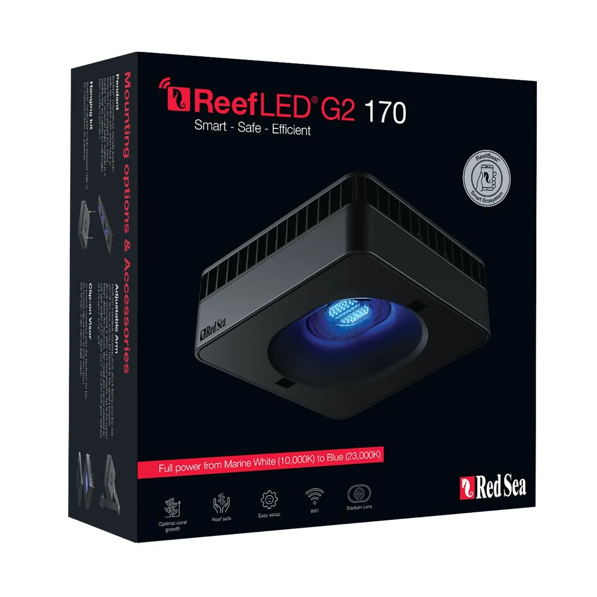 Red Sea ReefLED G2 170 LED Light Fixture for saltwater reef aquariums