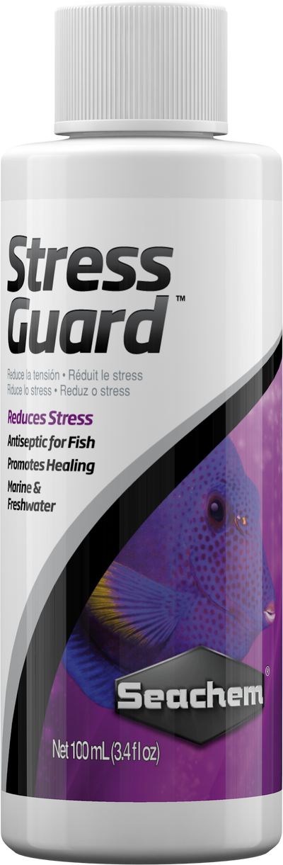 Seachem StressGuard slime-coat protectant and stress reducer bottle, 100 mL