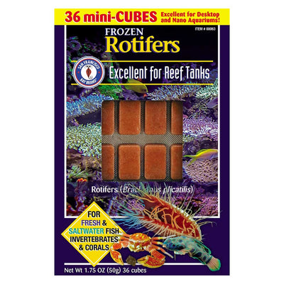 SFBB Frozen Rotifers box, 36 frozen rotifer mini-cubes for reef tanks, corals, and fish fry, 1.75 oz