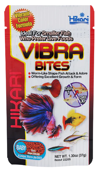 Hikari Vibra Bites Baby 1.30 oz - smaller pellets for bettas, tetras, and small-mouthed community fish