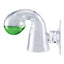 Fluval CO2 drop checker glass indicator with green solution and suction-cup mount, showing an ideal CO2 level