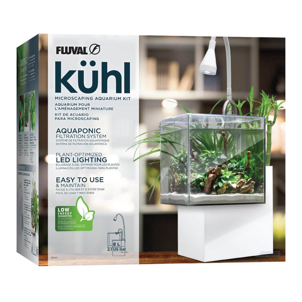 Fluval Kühl Microscaping Aquarium Kit retail box, white 8 litre nano planted tank