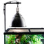 Exo Terra Light Bracket suspending a dome lamp above a planted glass terrarium