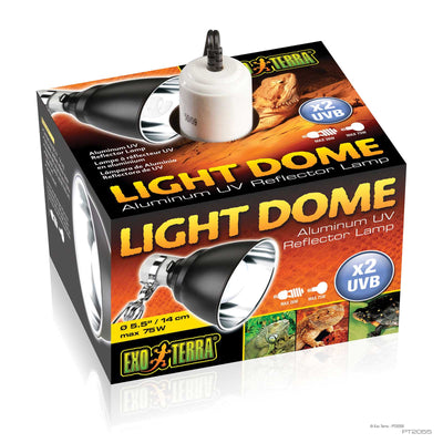 Exo Terra Light Dome aluminum UV reflector lamp packaging, 5.5 inch size