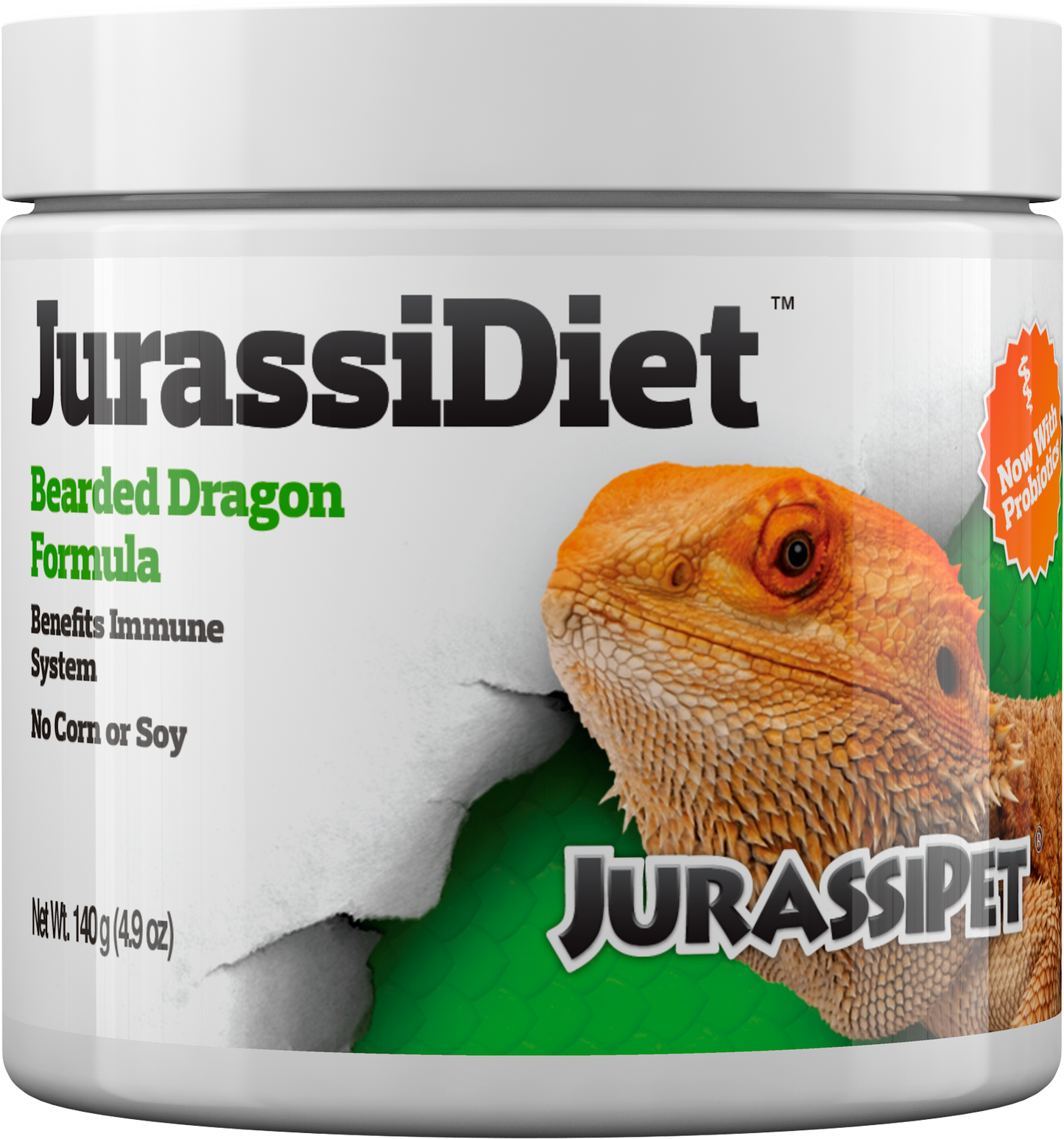JurassiPet JurassiDiet Bearded Dragon with Probiotics 140 g jar, pellet food for bearded dragons
