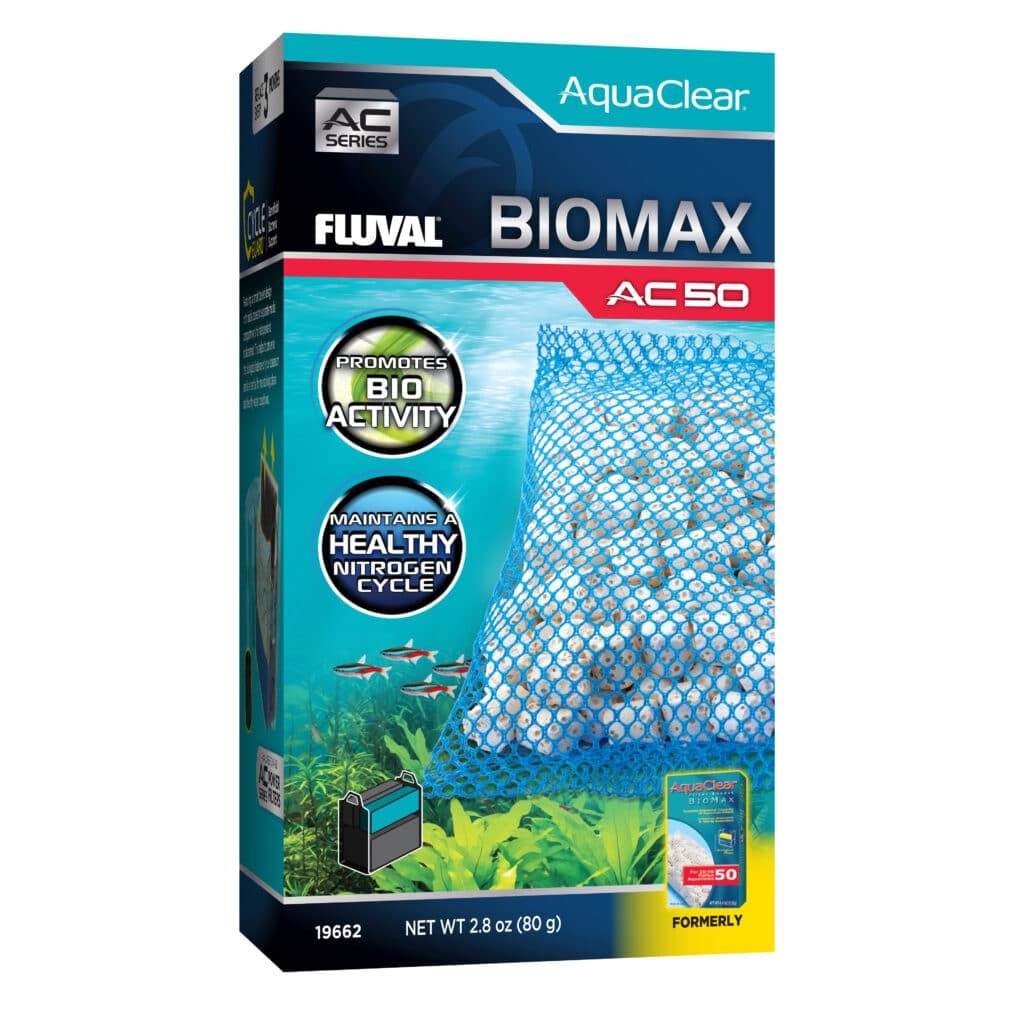 Fluval AquaClear BioMax AC50 filter insert box, porous ceramic bio media that grows beneficial bacteria for the nitrogen cycle in AquaClear 50 filters