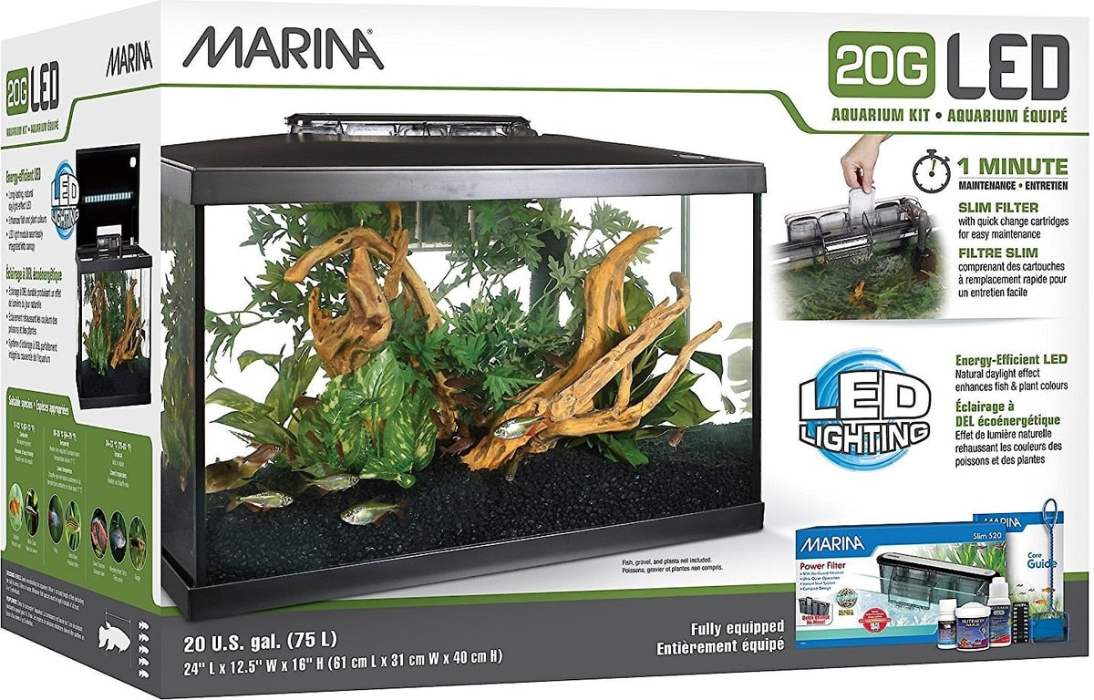 Marina 20G LED Aquarium Kit retail box, 20 gallon (75 L) freshwater starter kit