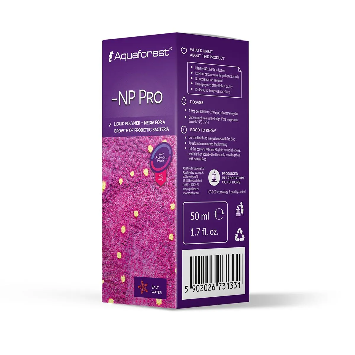 Aquaforest -NP Pro 50mL liquid bacterial growth polymer box for reef tanks