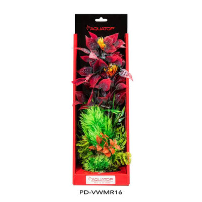 Aquatop Vibrant Wild Mixed Red 16 inch artificial aquarium plant in its package
