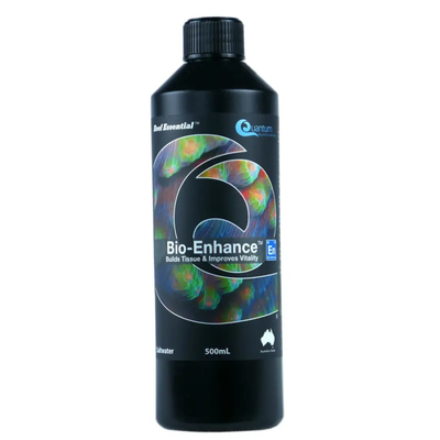 Quantum Bio-Enhance coral nutrition supplement, 500 ml bottle front label