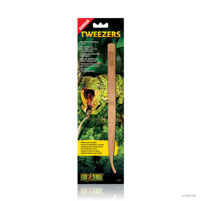 Exo Terra Bamboo Feeding Tool, natural bamboo tweezers for feeding reptiles, retail packaging
