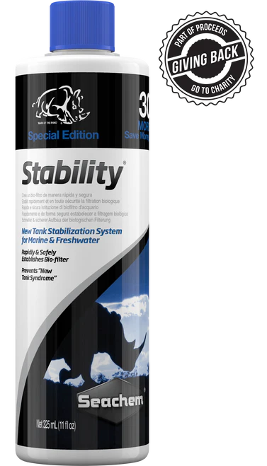 Seachem Stability Special Edition 325 mL bottle, bonus-size beneficial bacteria for aquariums