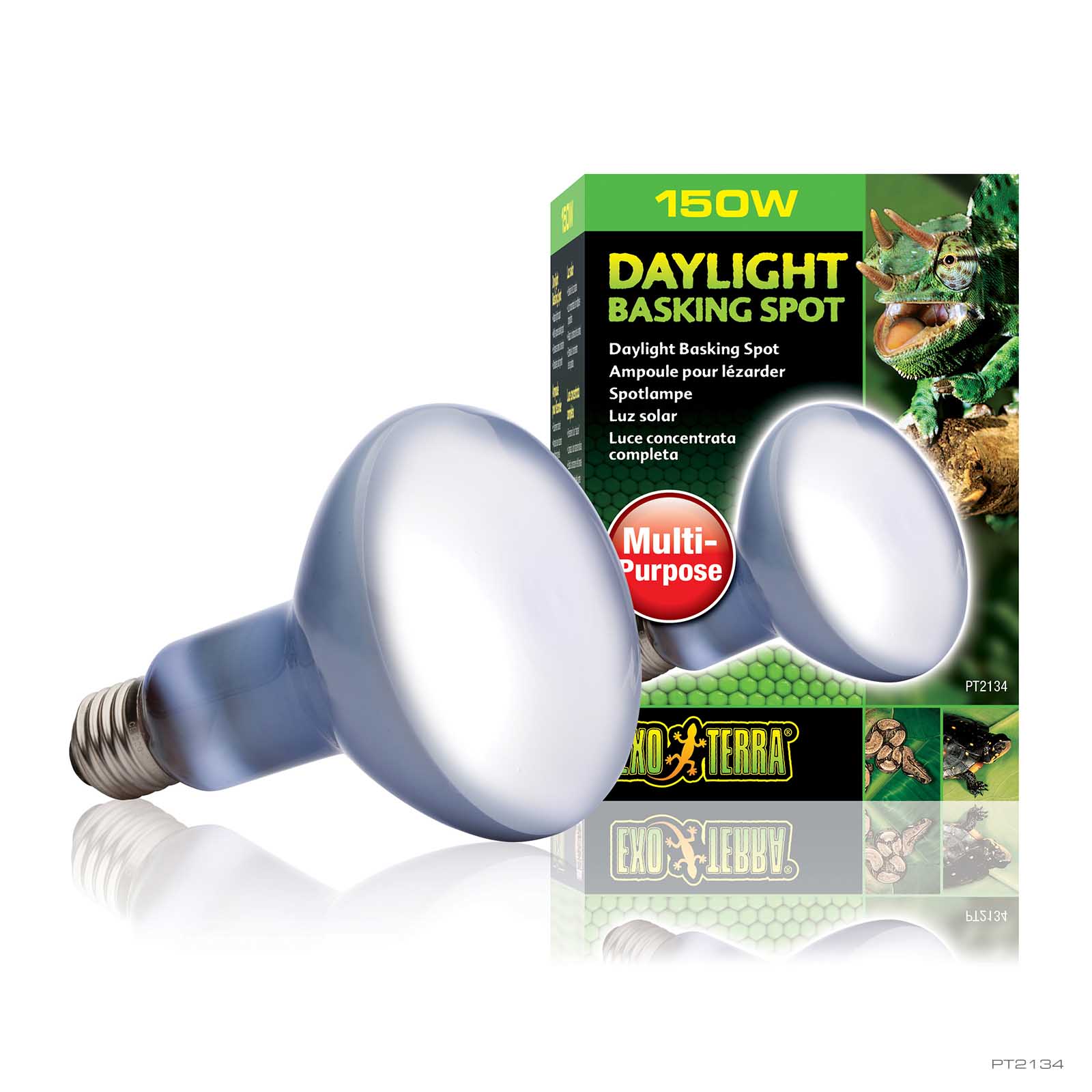 Exo Terra Daylight Basking Spot Lamp 150W box with neodymium reflector reptile bulb