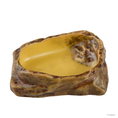 Exo Terra Water Dish, naturalistic rock-style reptile water dish, side view