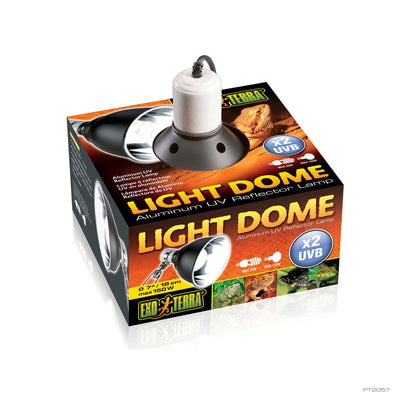 Exo Terra Light Dome aluminum UV reflector lamp packaging, 7 inch size