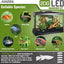 Marina 20G kit suitable species panel showing goldfish, white cloud, platy, tetra, danio, gourami, and guppy with stocking guidance