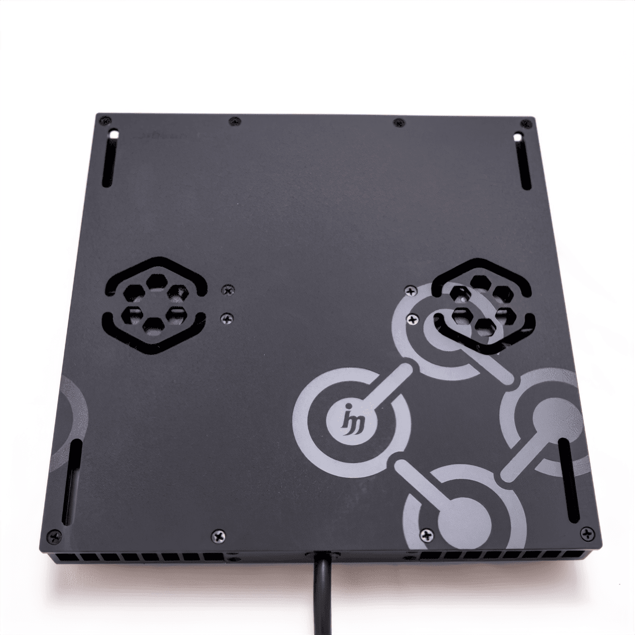Illumagic X4 fixture rear with mounting slots and illumagic branding