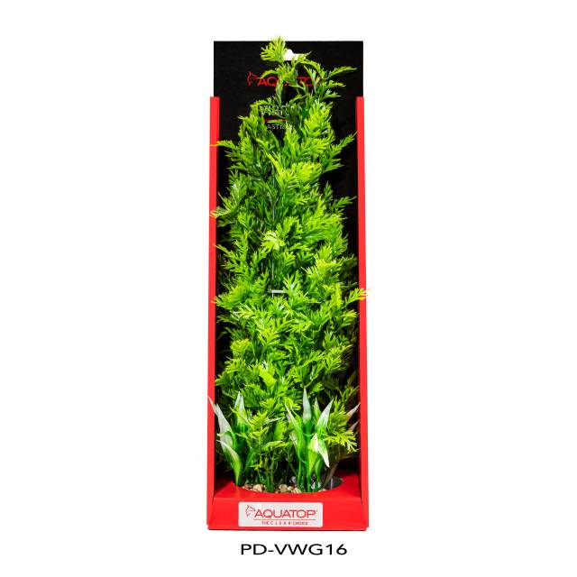 Aquatop Vibrant Wild Green 16 inch artificial aquarium plant in its package