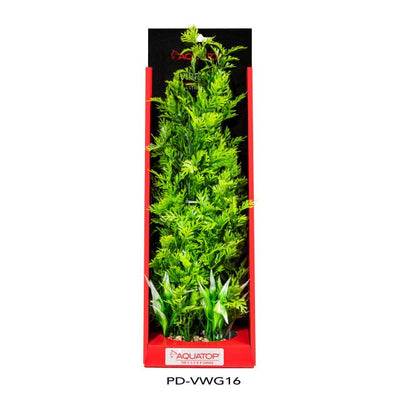 Aquatop Vibrant Wild Green 16 inch artificial aquarium plant in its package