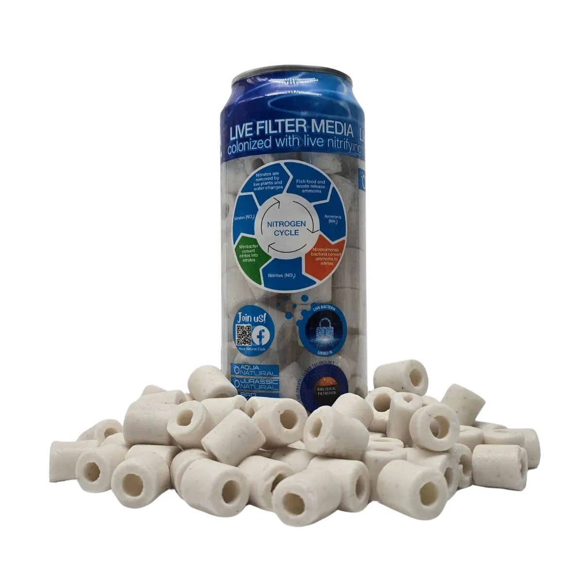 Aqua Natural Live Filter Media Quartz Rings, live biological ceramic ring media
