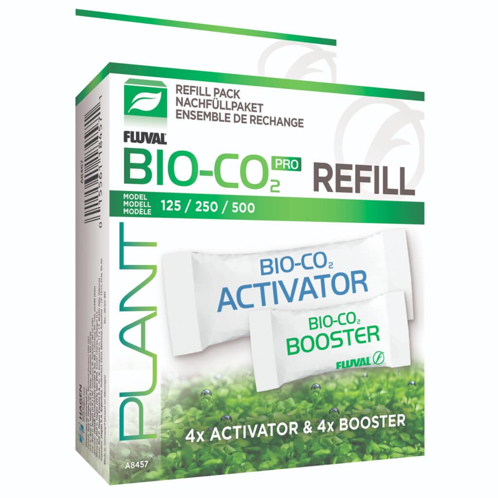 Fluval Bio-CO2 Pro Refill Pack box with 4 Activator and 4 Booster packets for Models 125, 250, and 500