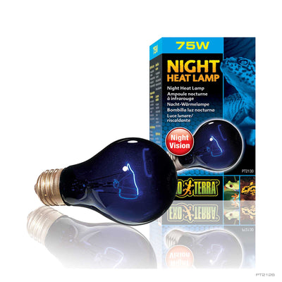 Exo Terra Night Heat Lamp 75W blue moonlight reptile bulb, retail packaging