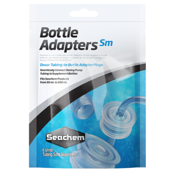 Seachem Bottle Adapters Small package, doser tubing-to-bottle adapter plugs for 50 to 500 mL bottles